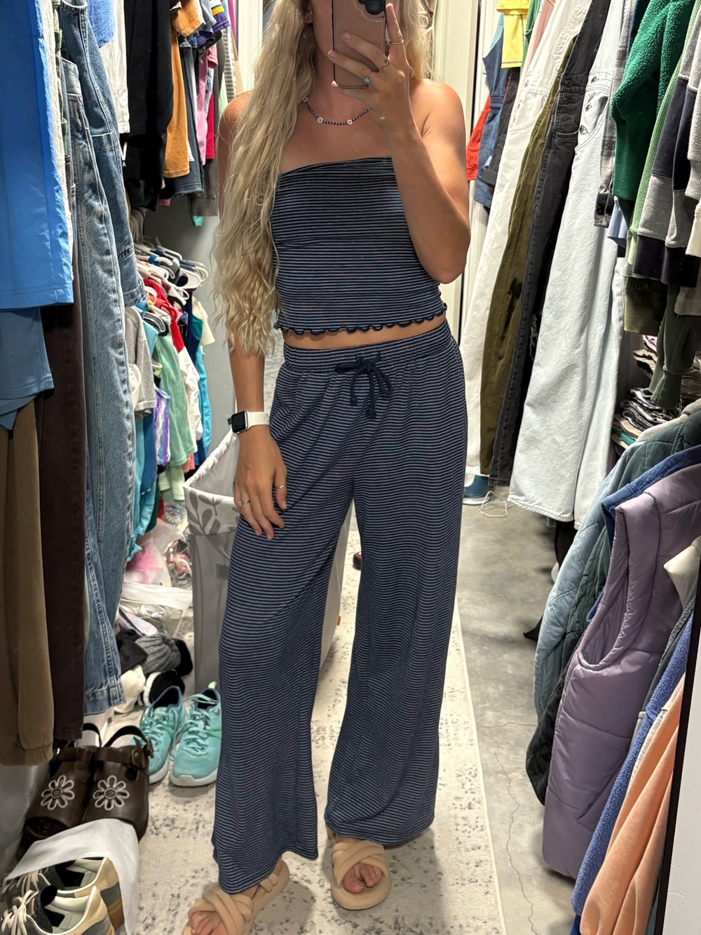 GLG Striped Tube Top and Pants Set